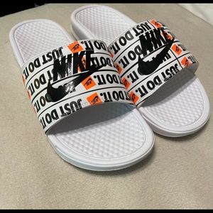 Nike Benassi JDI Print White & Black Slide Sandals